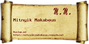 Mitnyik Makabeus névjegykártya